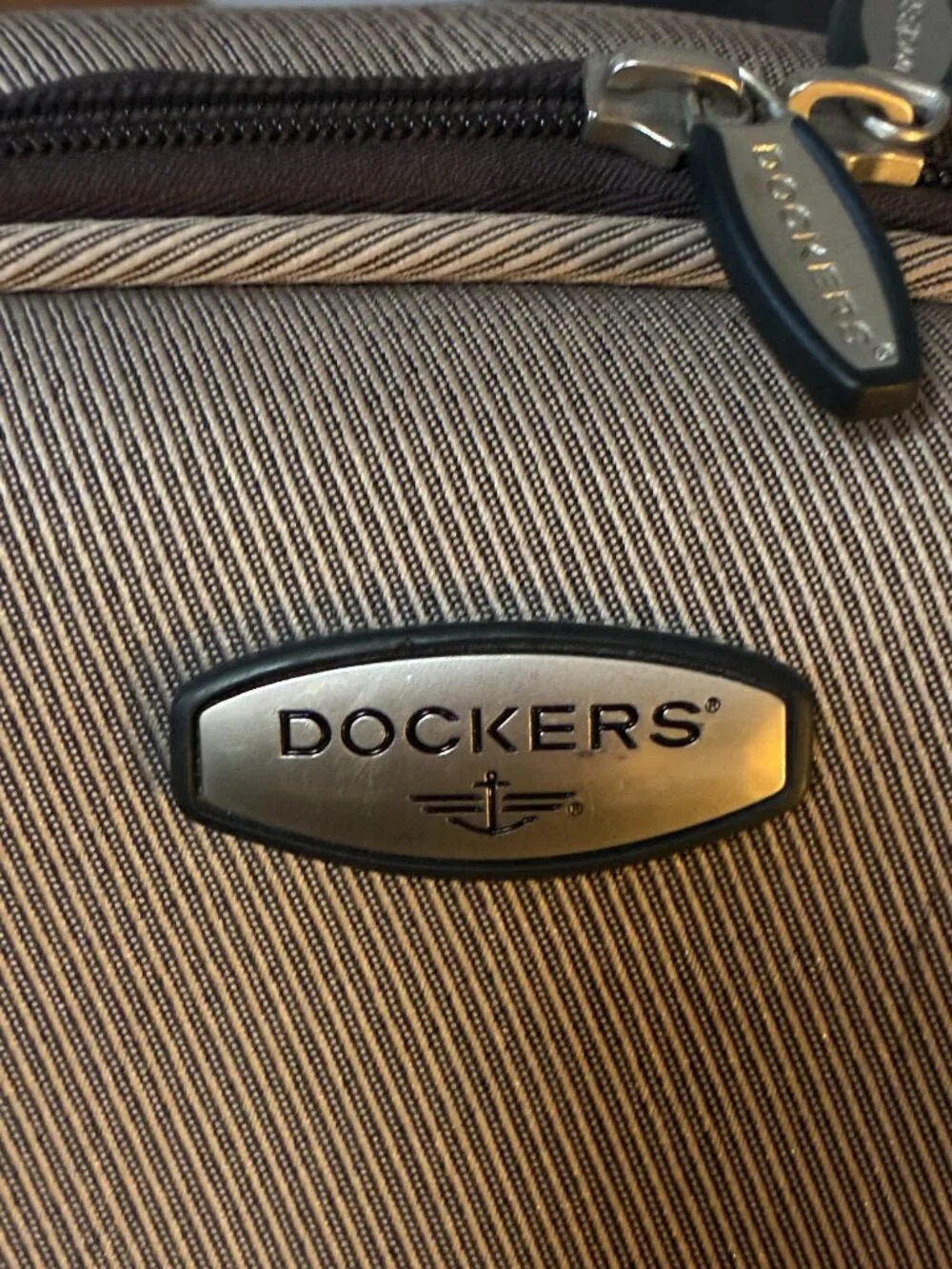 Dockers Weekend Duffle Overnight Carry On Travel Bag Tan NO Shoulder Strap.